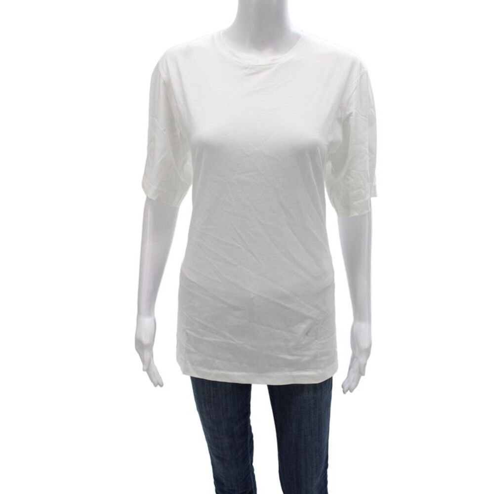 Bite Women Basic White Cotton Crew Neck Short Sleeve T-Shirt Size XL